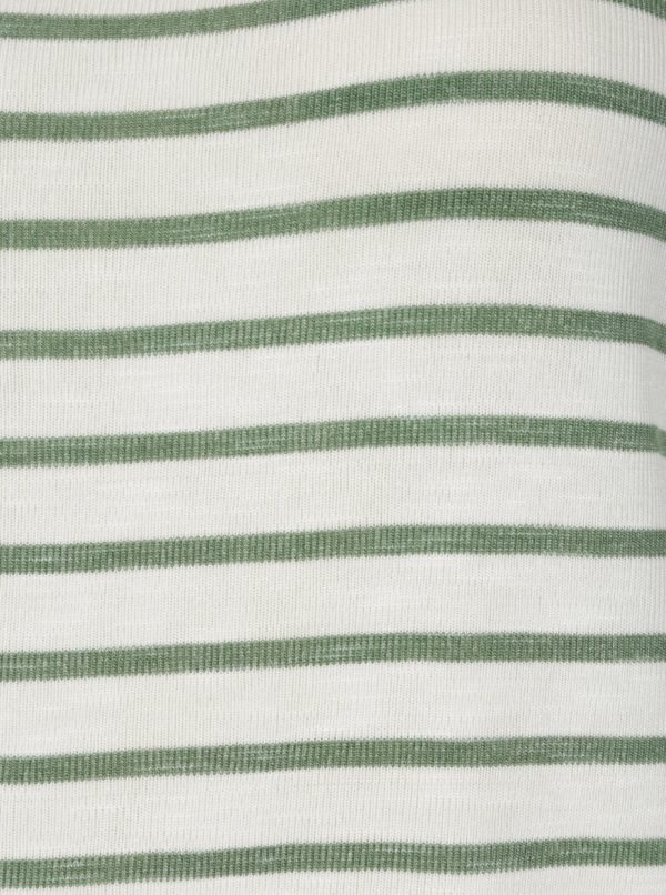 Zeleno-krémové pruhované tričko VERO MODA Wide