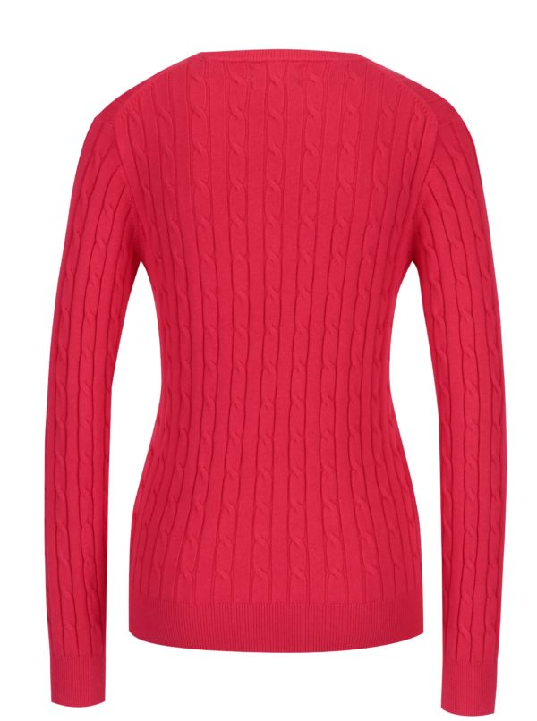 Červený dámsky sveter s osmičkovým vzorom GANT