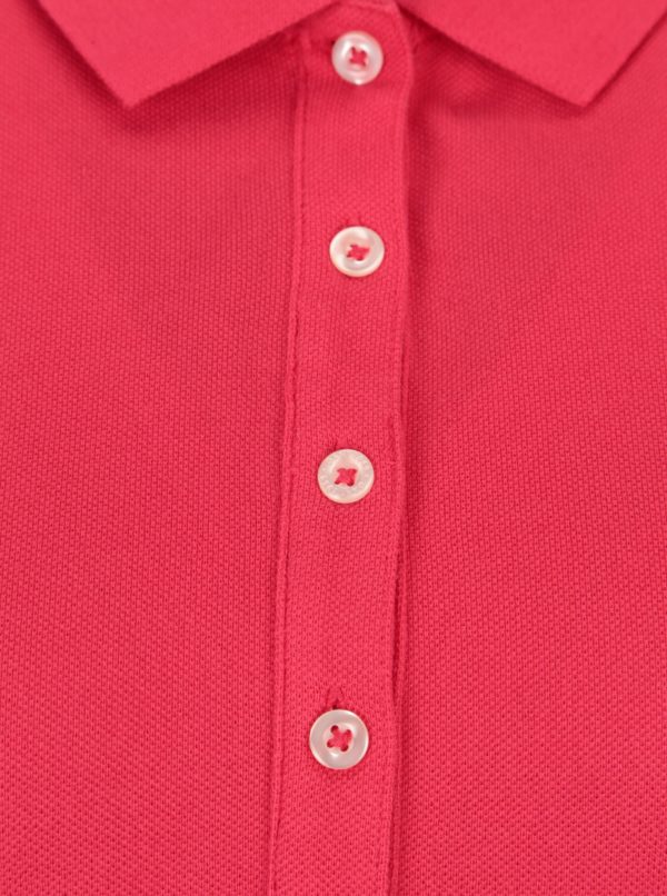 Ružové rovné šaty s gombíkmi a golierikom GANT