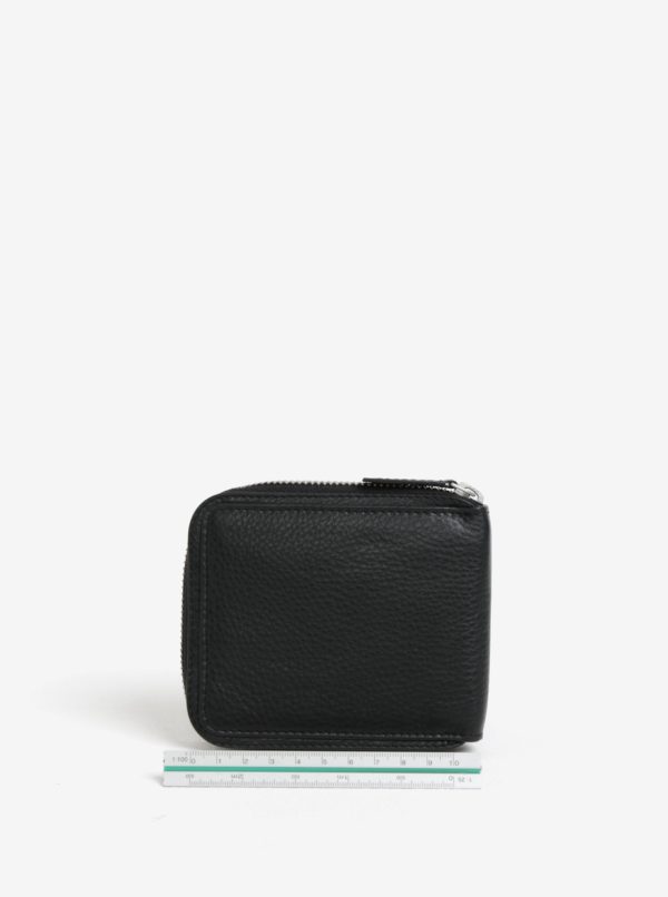 Čierna pánska kožená peňaženka na zips GANT