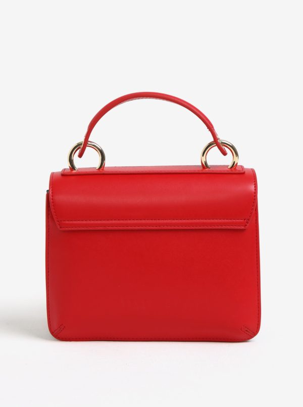 Červená koženková kabelka Tommy Hulfiger