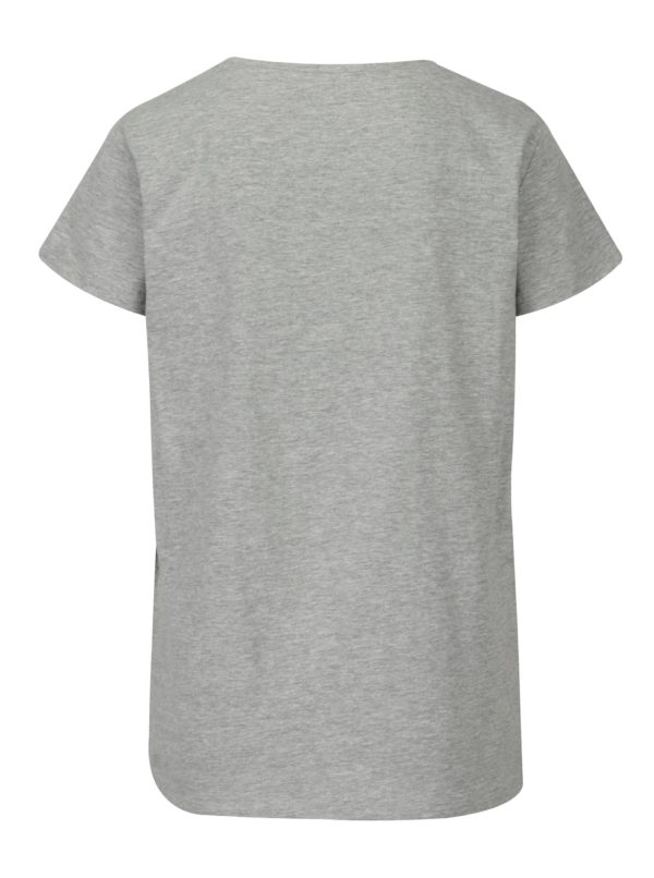 Sivé melírované voľné tričko s potlačou Jacqueline de Yong New Sky