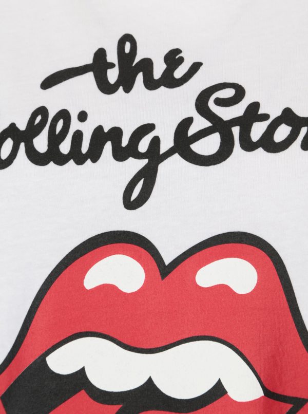 Biele tričko s potlačou ONLY Rolling Stones