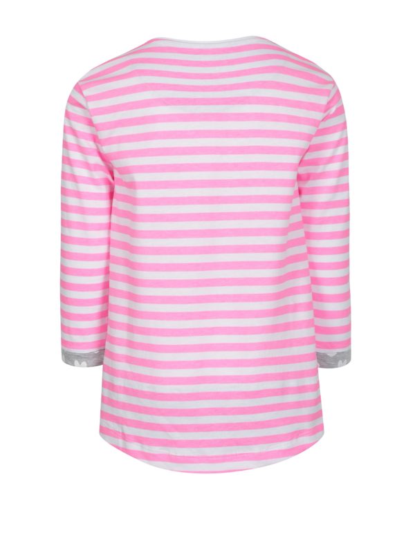 Bielo-ružové dievčenské tričko s nášivkou 5.10.15.