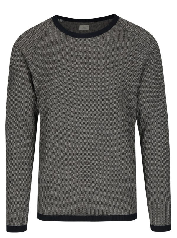 Tmavomodrý sveter s jemným vzorom Selected Homme Lambert