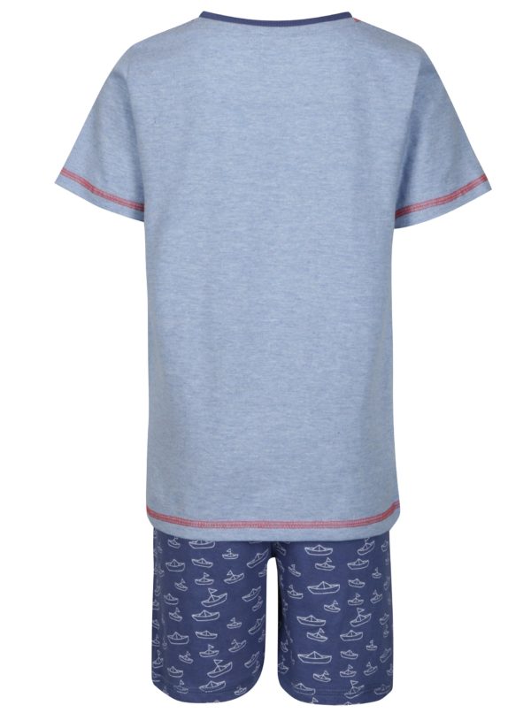 Tmavomodré chlapčenské dvojdielne pyžamo s potlačou 5.10.15.