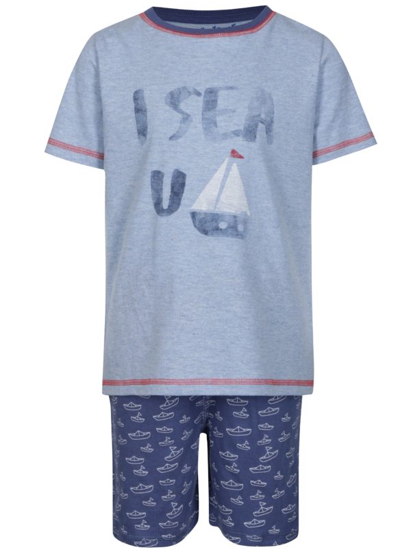 Tmavomodré chlapčenské dvojdielne pyžamo s potlačou 5.10.15.
