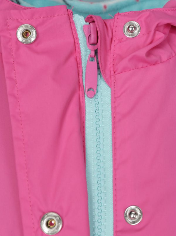 Modro-ružová dievčenská vodovzdorná bunda s odopínateľnou mikinou 2v1 5.10.15.