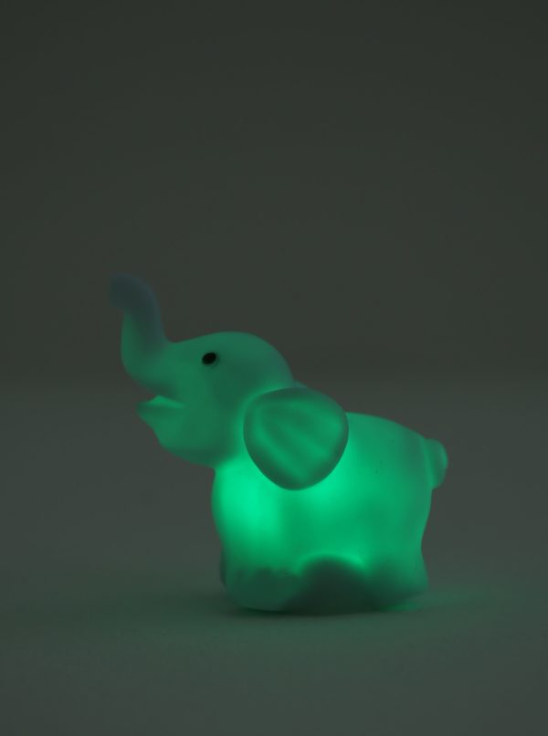 Biela LED lampička v tvare slona CGB