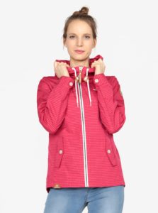 Tmavoružová pruhovaná bunda Ragwear Monade Stripes