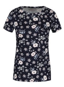 Tmavomodré kvetované tričko Dorothy Perkins Petite