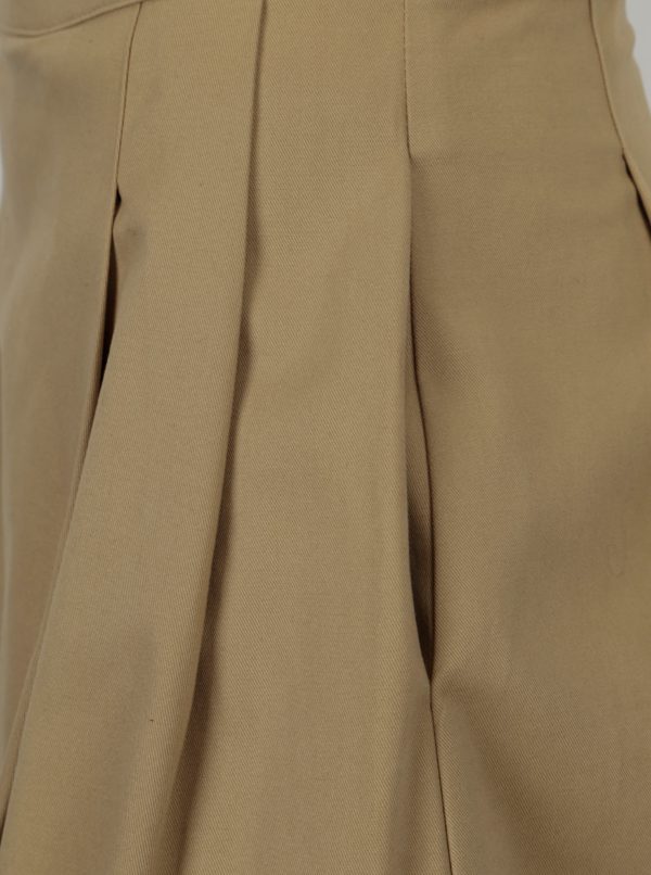 Béžová áčková sukňa s vysokým pásom Makia