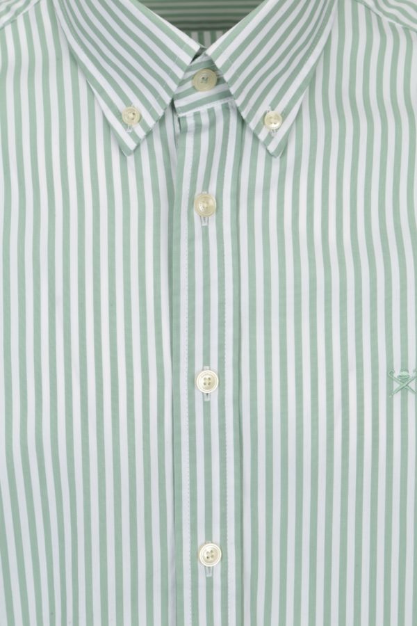 Bielo-zelená pruhovaná classic fit košeľa Hackett London