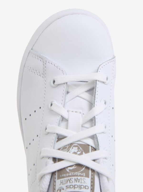 Biele detské kožené tenisky adidas Originals
