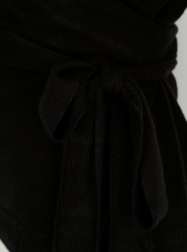 Čierny zavinovací sveter Jacqueline de Yong Bella