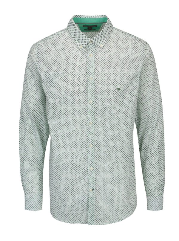 Zeleno-biela vzorovaná modern fit košeľa Fynch-Hatton