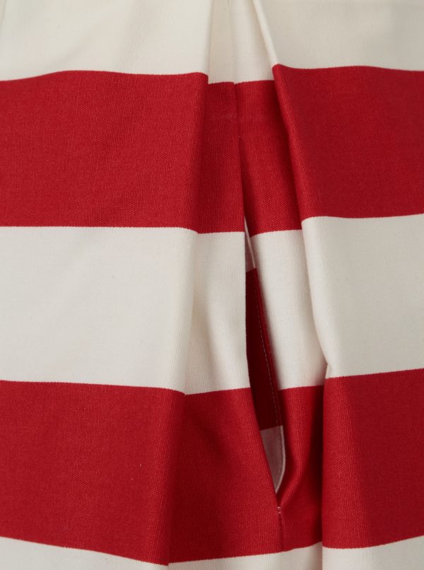 Červeno-krémová pruhovaná kolesová sukňa MONLEMON Navy Red