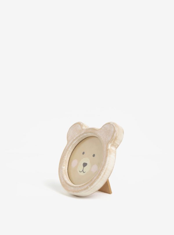 Béžový detský rámik na fotky v tvare medveďa Sass & Belle Bear
