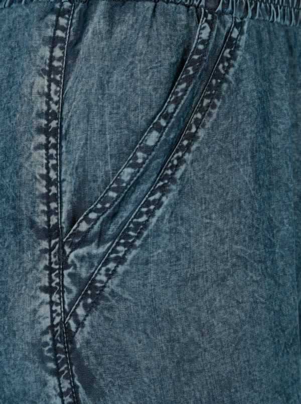 Modré tenké nohavice s gumou v páse Tranquillo Prinsepia