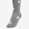 Sivé dámske ponožky s motívom mopslíkov ZOOT