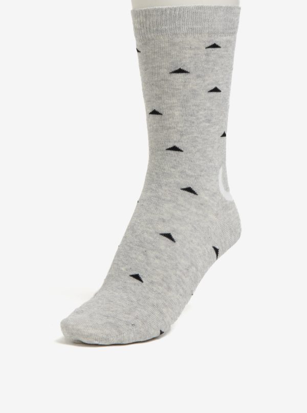 Svetlosivé dámske vzorované ponožky s motívom mačky ZOOT