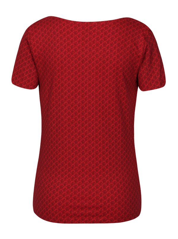 Červené vzorované tričko s nazberkaním v dekolte Tranquillo Vitisa