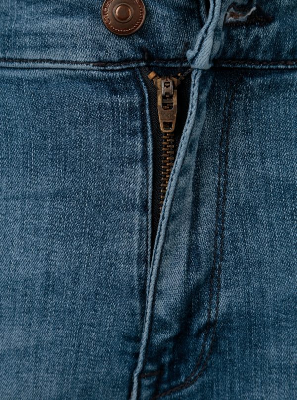 Modré dámske slim fit rifľové kraťasy s vysokým pásom Cross Jeans