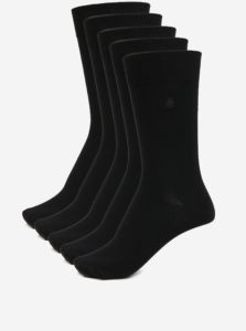 Súprava piatich párov ponožiek v čiernej farbe Burton Menswear London