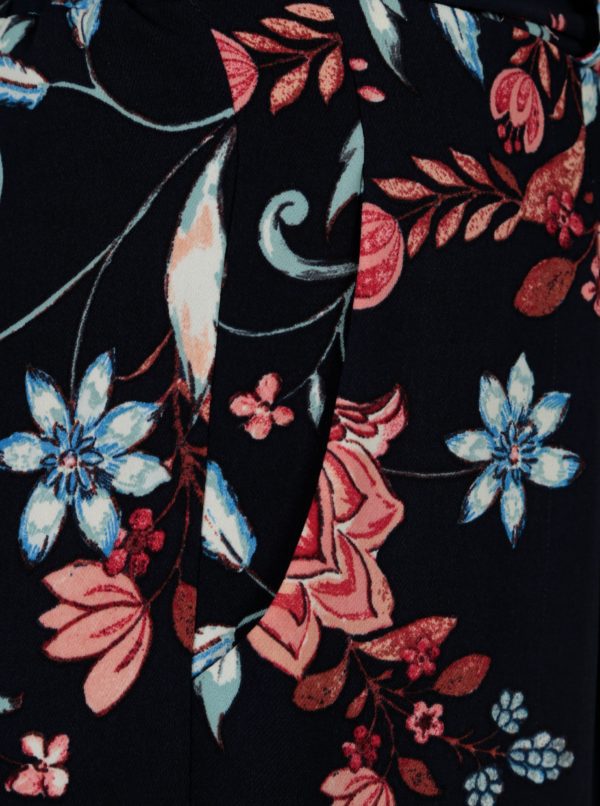 Tmavomodré kvetované nohavice Dorothy Perkins