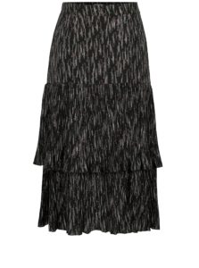 Tmavosivá vzorovaná plisovaná sukňa Yesre