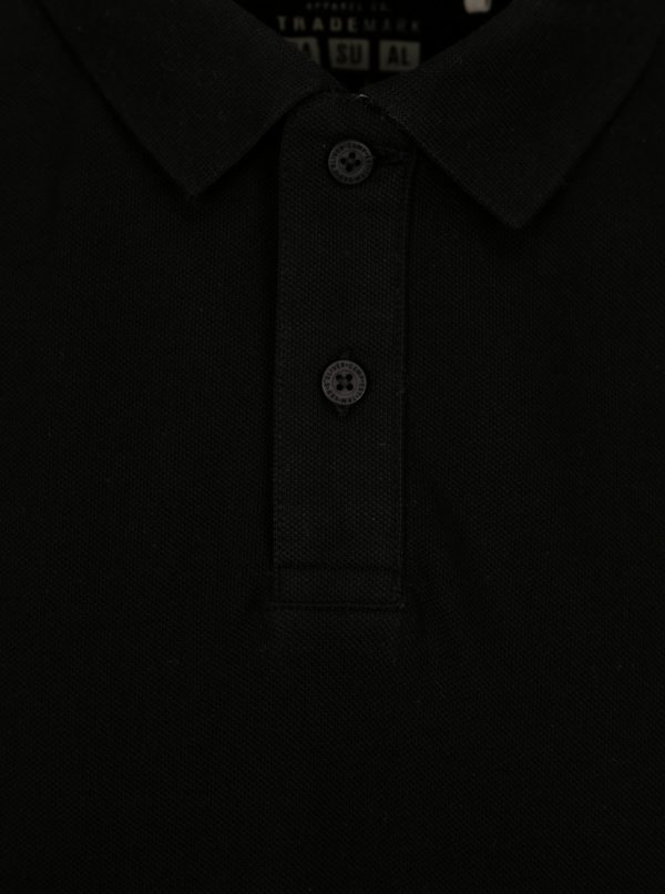 Čierna pánska regular fit polokošeľa s výšivkou loga s.Oliver