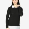 Krémovo-čierny sveter so všitým košeľovým dielom Haily´s Linda