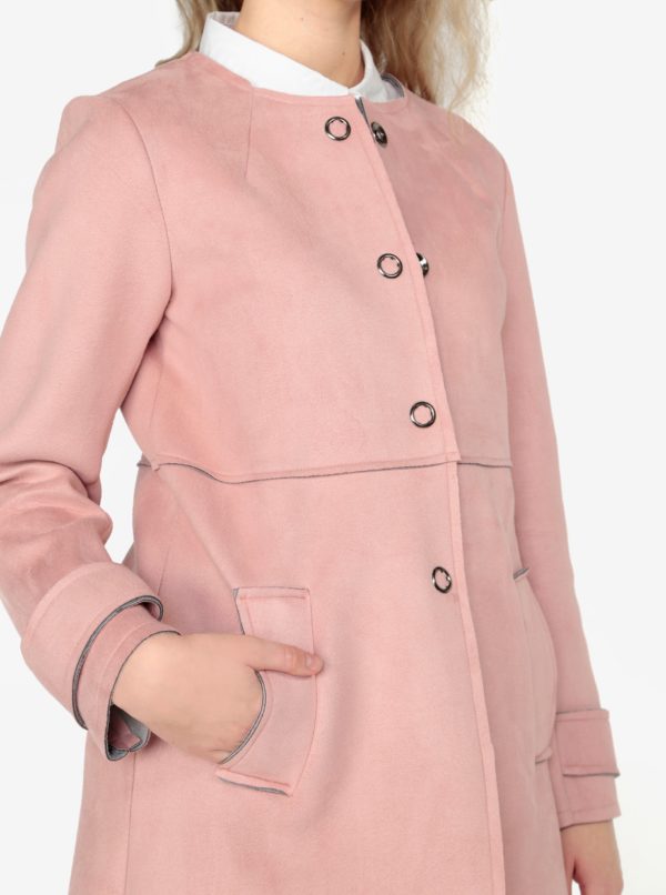 Ružový kabát v semišovej úprave ZOOT