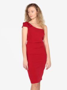 Červené asymetrické puzdrové šaty Oasis Lolita