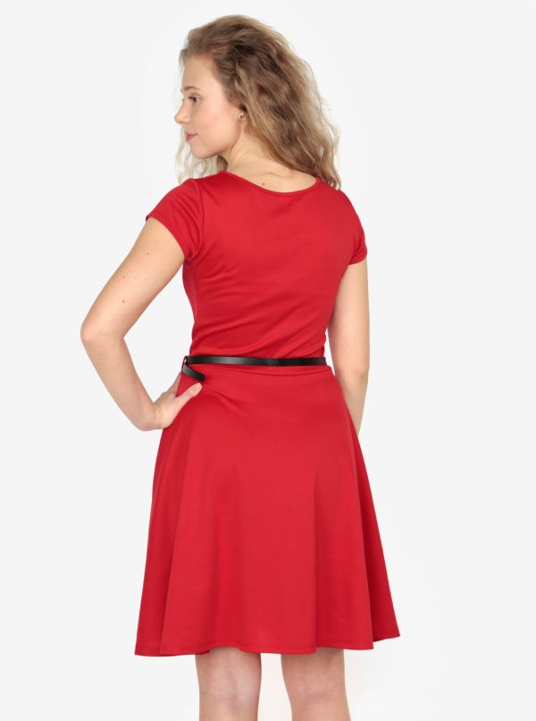 Červené šaty s opaskom ZOOT