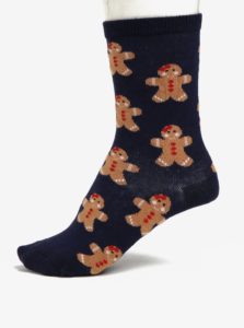 Tmavomodré ponožky s motívom perníkov Oasis Gingerbread