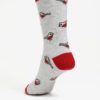 Červeno–sivé ponožky s motívom vtáčat Oasis Robin
