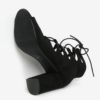 Čierne členkové topánky na podpätku so šnurovaním MISSGUIDED