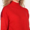 Červený dlhý oversize sveter s rozparkami na bokoch Oasis Funnel