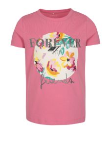 Ružové dievčenské tričko s ligotavým nápisom name it Ivalaiane