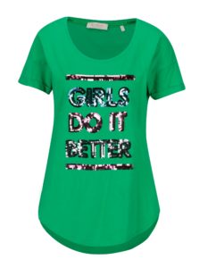 Zelené tričko s flitrami Rich & Royal