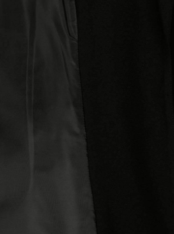 Čierny kabát s textilným opaskom ONLY Dicte