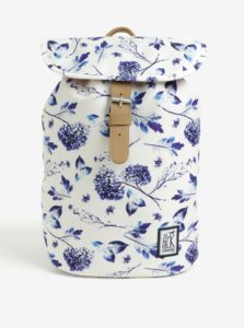 Krémový dámsky batoh s kvetovanou potlačou The Pack Society 10 l