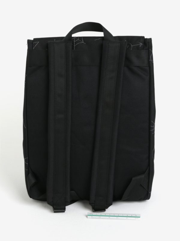 Čierny batoh s vyšitými vzormi The Pack Society