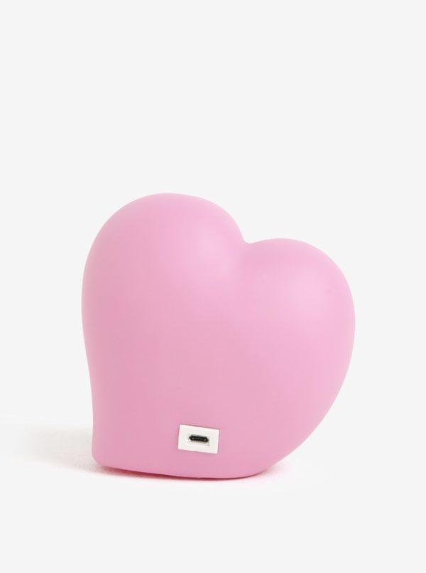 Ružová LED lampa v tvare srdca Disaster Heart