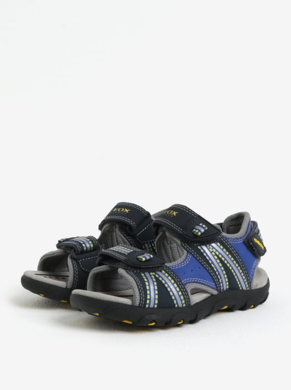 Modro-čierne chlapčenské sandále Geox Strada