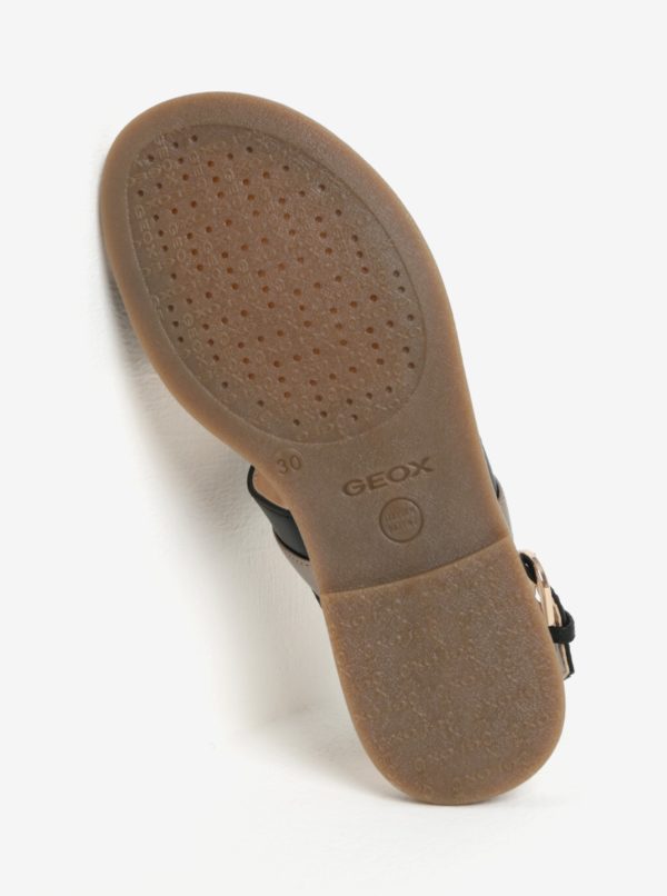 Dievčenské sandáliky v zlato-čiernej farbe Geox Karly