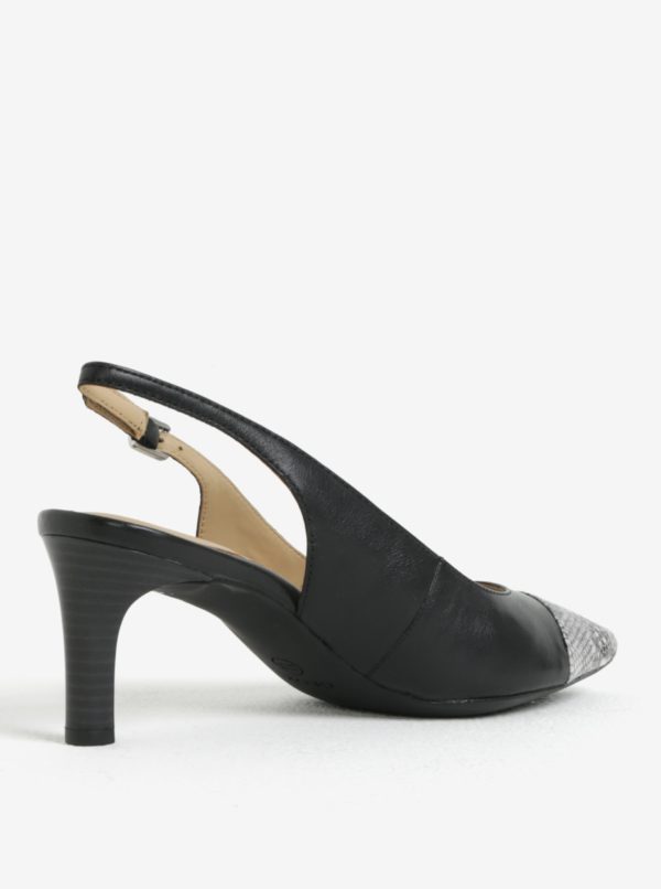 Čierne kožené sandálky Geox Bibbiana