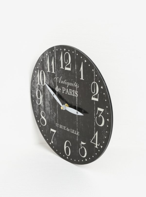 Čierne vintage nástenné hodiny SIFCON
