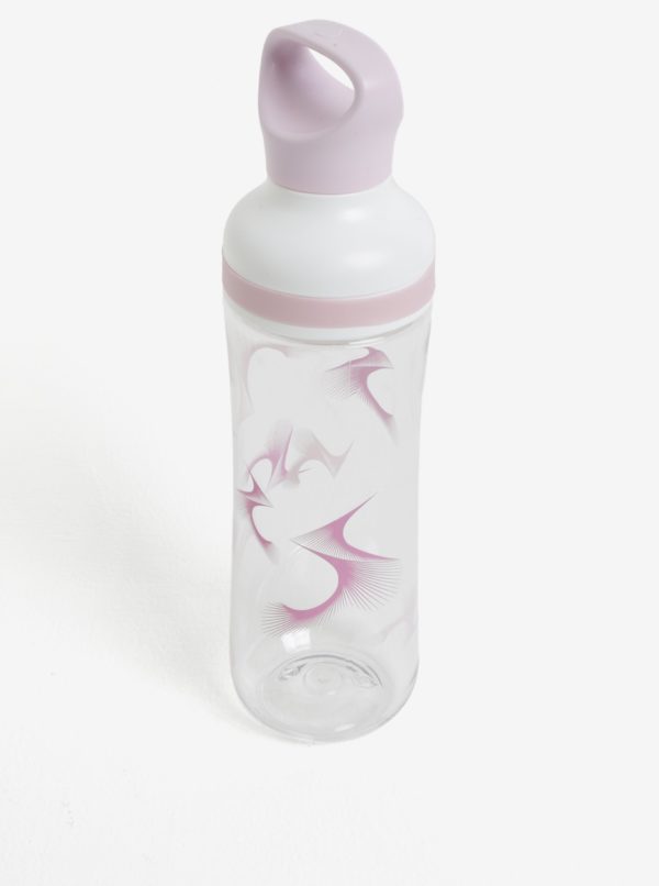 Súprava plastovej fľaše, dvoch slamiek a dvoch viečok v krémovo-ružovej farbe EQUA Flow (800 ml)